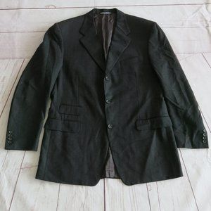 Canali 3 Button Micro Houndstooth 100% Pure Wool Blazer Jacket - Size 54 L